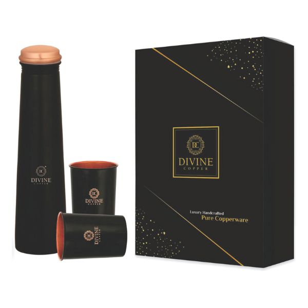 Froyo crni set flaša + 2 čaše